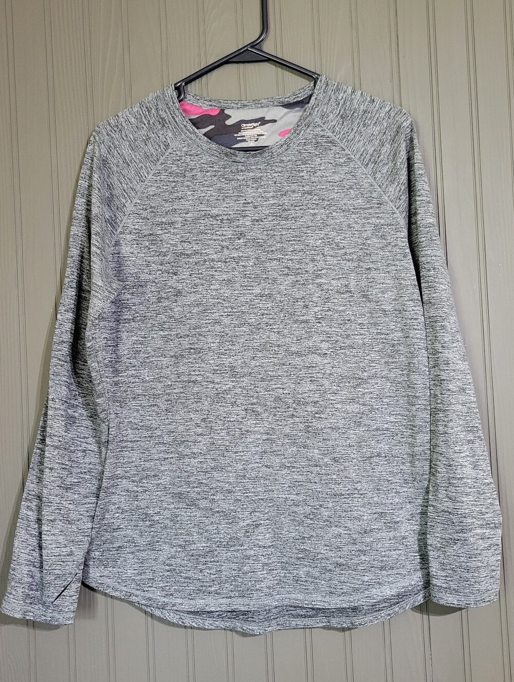 Cuddl Duds ClimateRight Long Sleeve Shirt Crewneck Base Layer Gray Women's Large